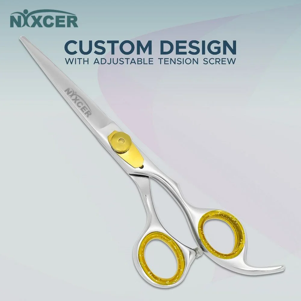 NIXCER HAIR CUTTING SCISSOR RAZOR EDGE STAINLESS STEEL BARBER SHEERS 6.5